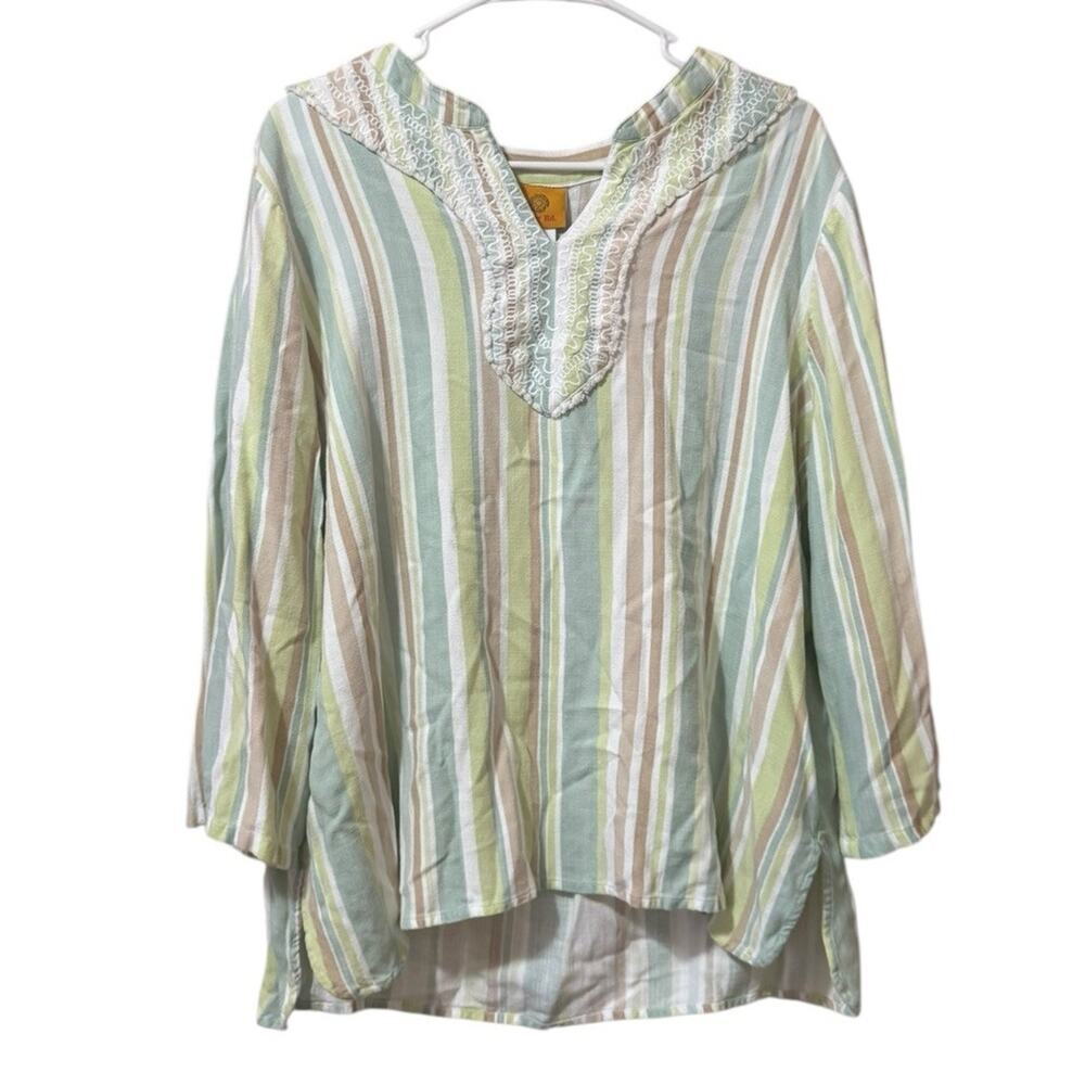 Ruby Rd Women Size XL Tunic Top Viscose Embroidered Classic City Office Colorful
